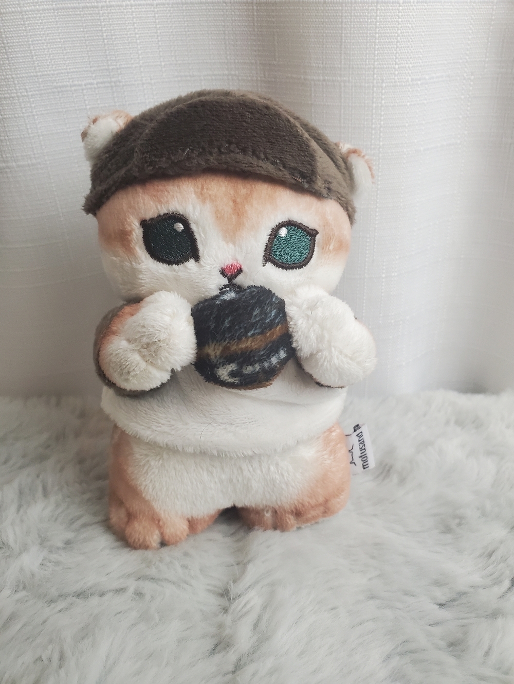 Mofusand Cat Coffee Plush Stuffed Animal EUC With Slight Manufacturer Flaw